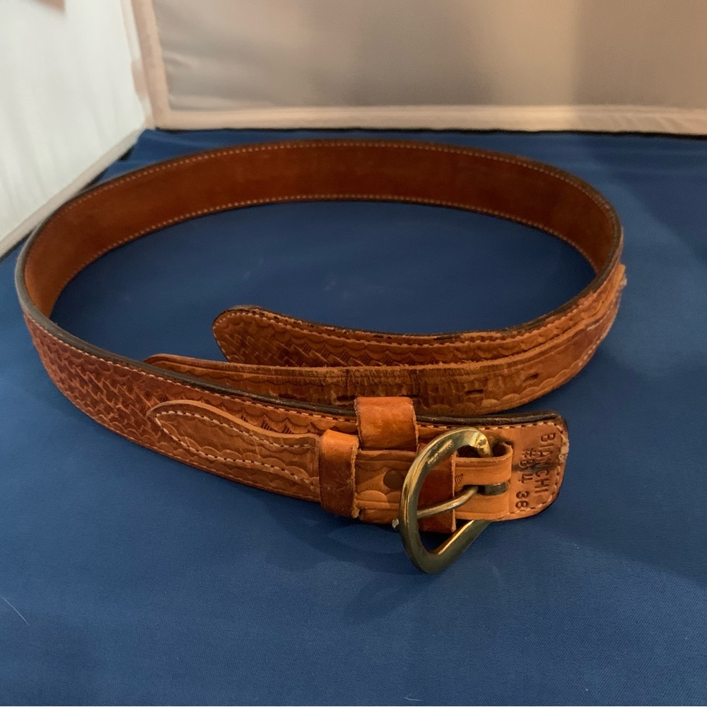 Bianchi #B14 Leather Belt, Brass Buckle